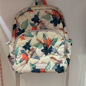 Vera Bradley Cream Backpack with Multicolor Floral Design